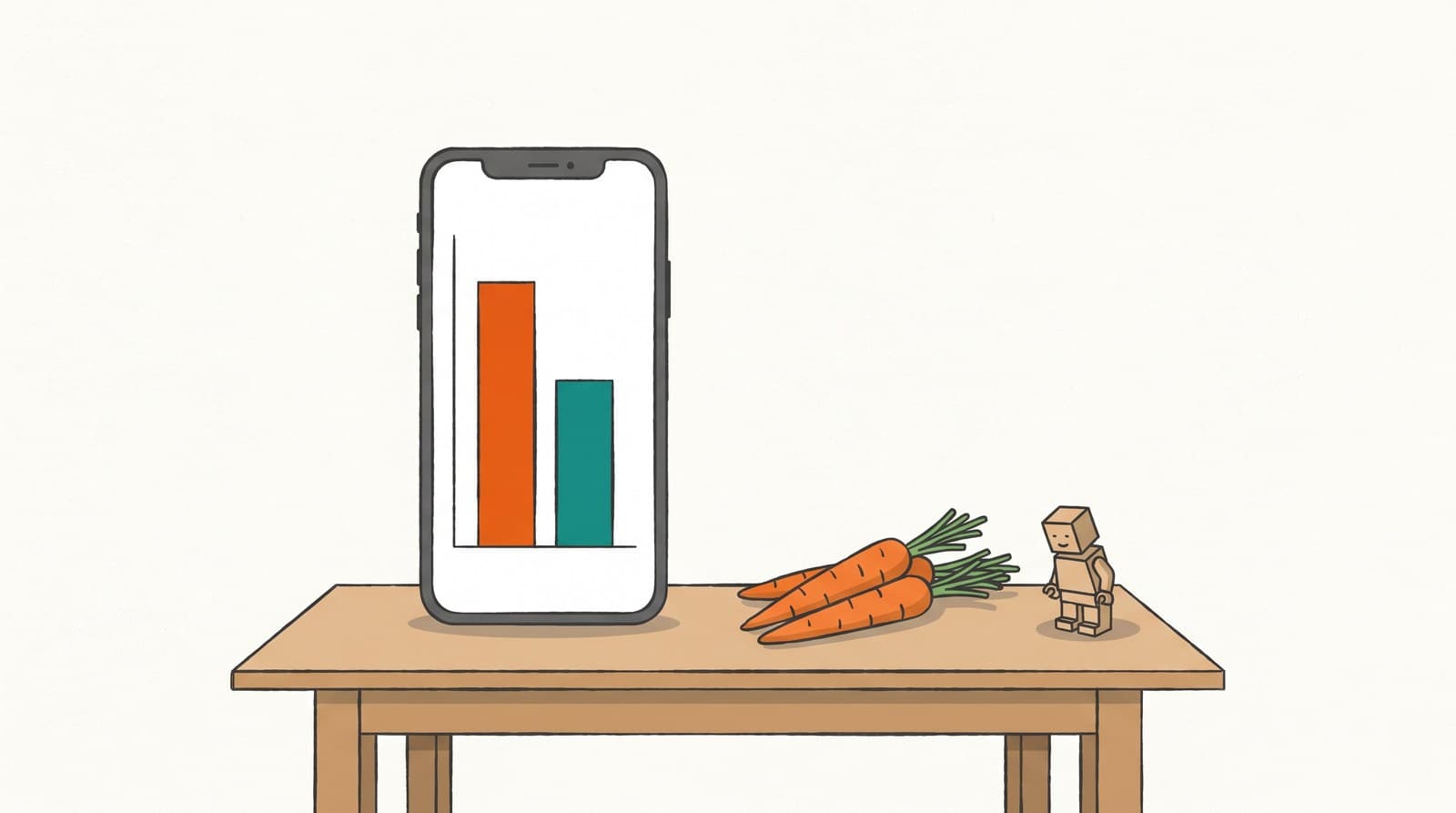 A phone showing a two-bar chart comparing a vendor's average revenue at markets versus craft fairs.