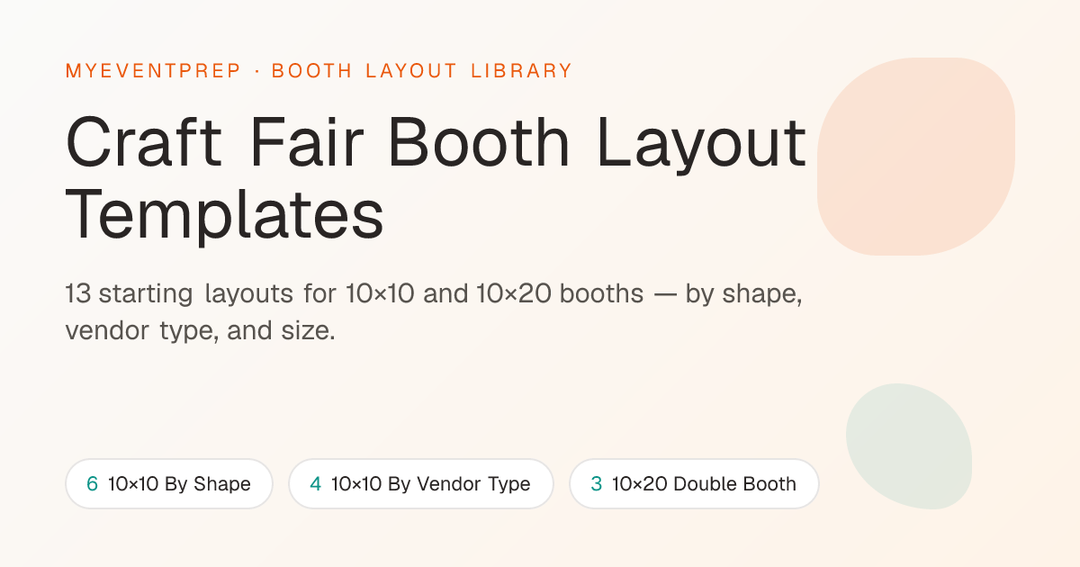 Craft Fair Booth Layout Templates: 10×10 & 10×20 | MyEventPrep